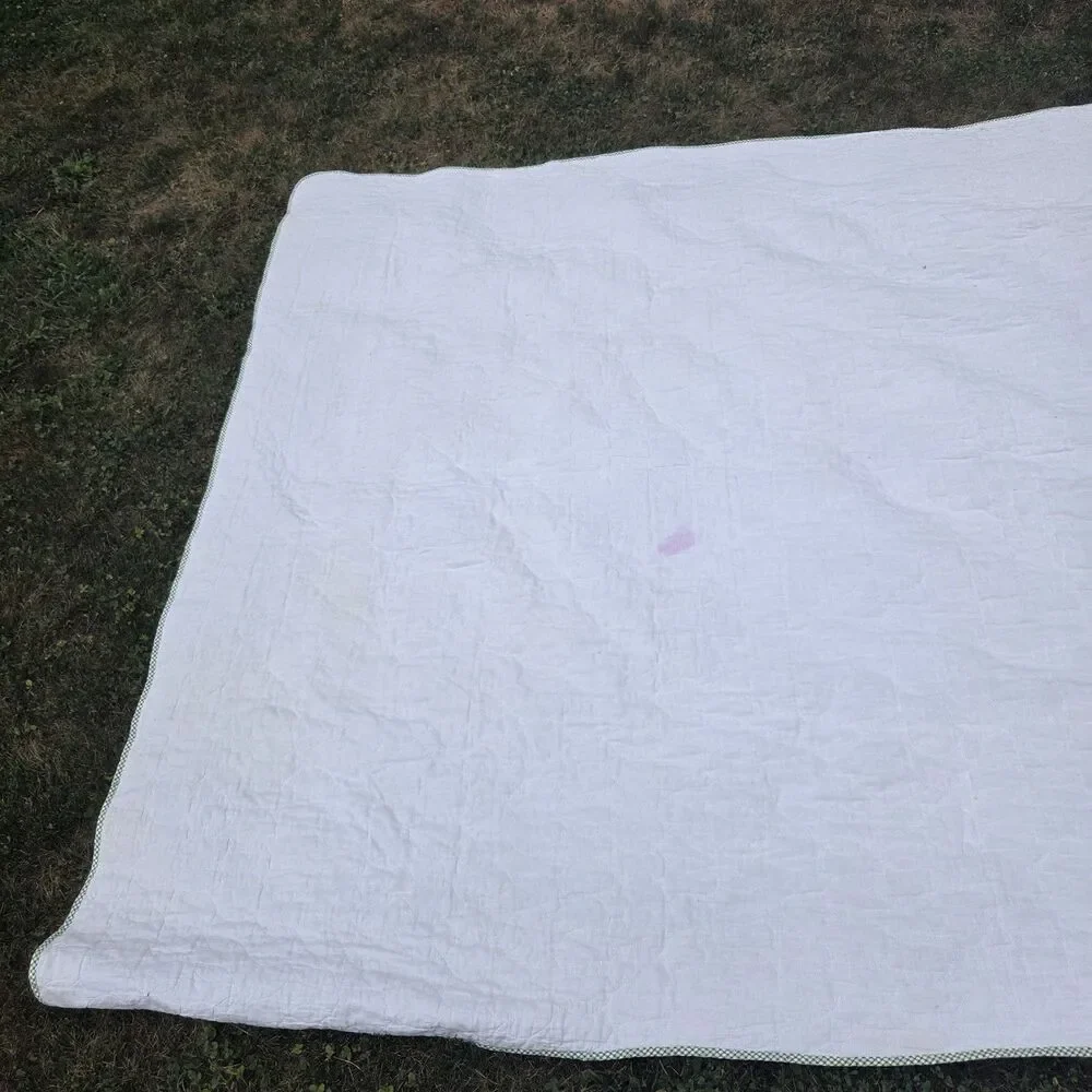 VTG Full Size Colormate Patchwork Quilt Lone Star Floral Gingham 76x96 Sears